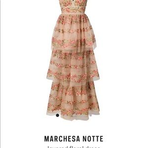 Marchessa Notte 3 tier floral lace gown